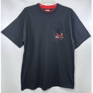 Winston Racing Vintage Pocket-Tee T-Shirt Black Single Stitch Size XL 90s